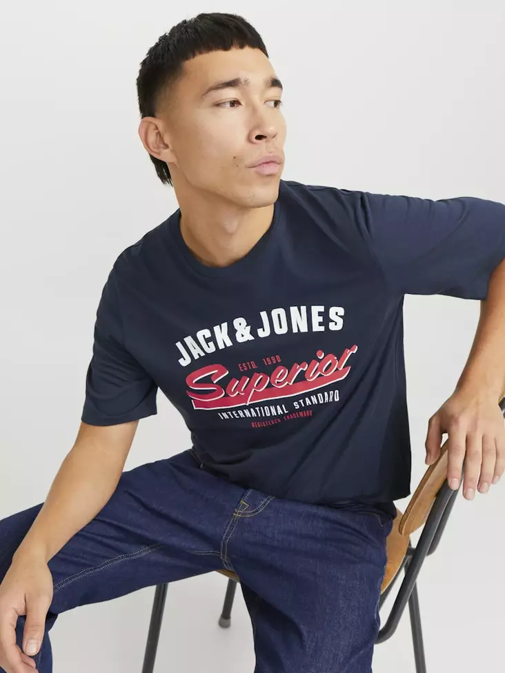 Jack&Jones T-shirt med logotyp för herr O-hals - T-shirts för herrar - 137676 - 1