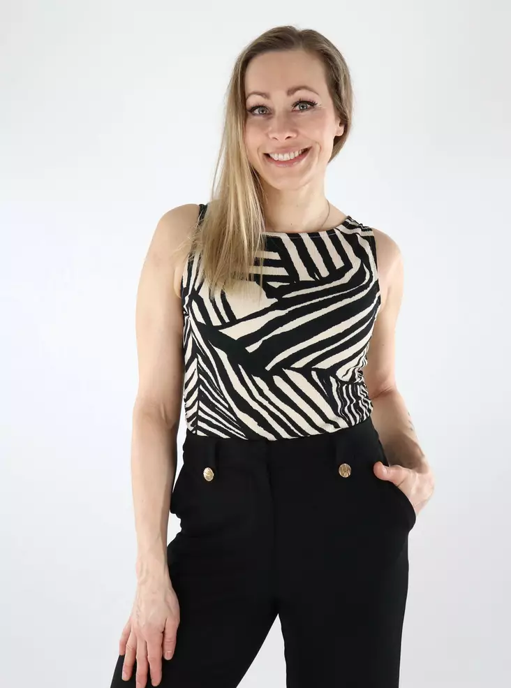 JDY damtopp sandshell/svart - Toppar för damer - 140446 - 1