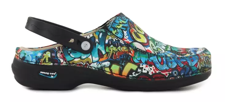 Nursing Care Maskintvättbara arbetsskor i äkta läder WG4PF3 Paris Graffiti - Arbetsskor för damer - 113196 - 1