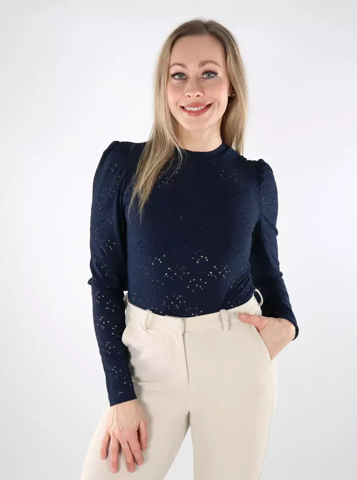 Only damskjorta Life Puff marinblå blazer - Långärmade tröjor för damer - 137586 - 1