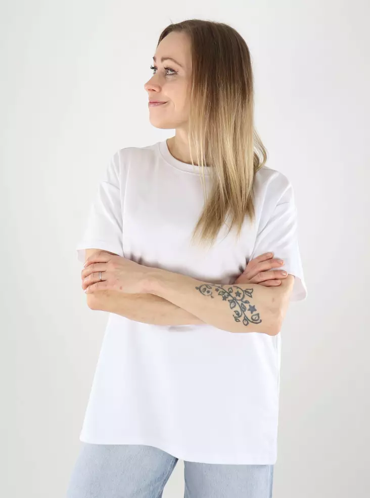 Pieces dam t-shirt Oversized Tee vit - T-shirts för damer - 140156 - 1