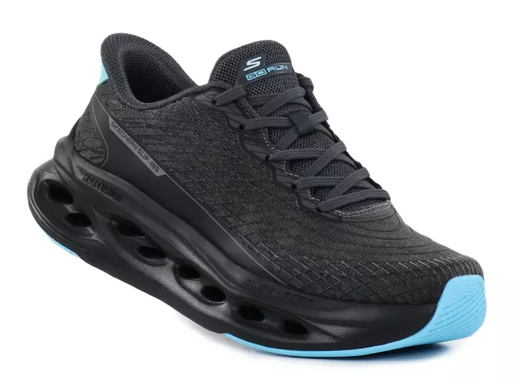 Skechers Damsneakers 129404/BKBL MAX CUSHIONING GLIDE STEP - SAPPHIRE svart/blå - Skechers sneakers - 140306 - 1