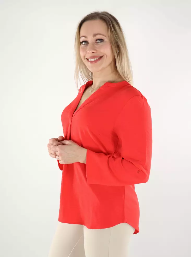 Vila damskjorta V-ringad vallmoröd - Långärmade tröjor för  damer - 137526 - 1