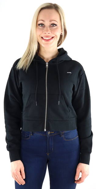 JJXX Hoodie med dragkedja Abbie hood svart - Huvtröjor och sweatshirts - 132797 - 1