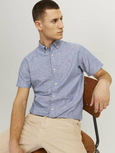 Jack&Jones kortärmad Skjorta för herr Blusummer faded denim - Skjortor för herrar - 136047 - 1