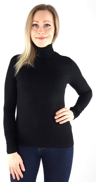 Only Tröja Sille roll neck, svart - Långärmade tröjor för  damer - 132657 - 1