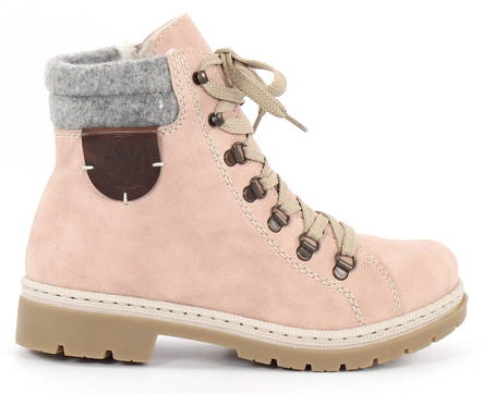 Rieker fodrade ankelstövlar för dam, Y9430-32 rosa - Rieker ankelboots - 131897 - 1