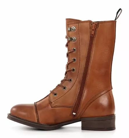 Ten Points dam ankelboots i äkta läder 60409 Pandora Cognac - Stövletter och kängor för damer - 137297 - 2