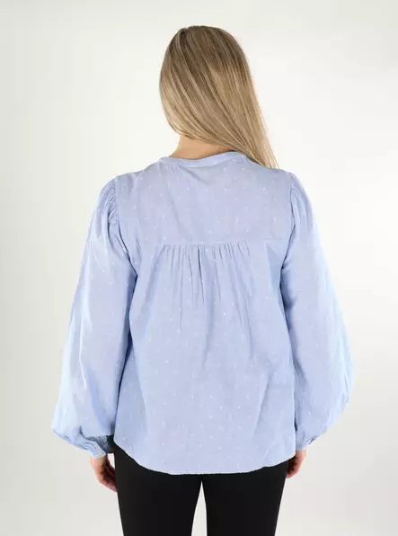 Vero Moda damskjorta LS Topp kashmir blå/vit - Långärmade tröjor för  damer - 138467 - 2