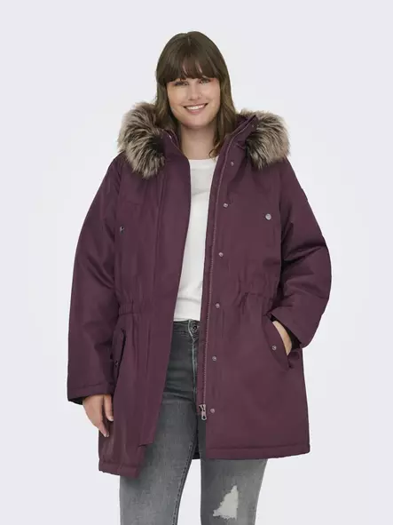 Only Carmakoma plus size jacka Parka Mauve wine - Vinterjackor för damer - 139607 - 1