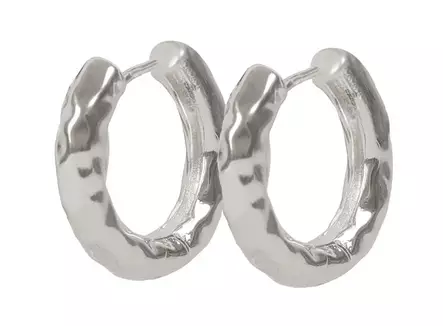 Snö of Sweden Örhängen Union grovt hamrat 20 mm silver - Örhängen - 141597 - 1