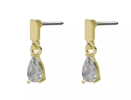 Snö of Sweden Örhängen Trinity drop pin guld/klar - Örhängen - 141607 - 1
