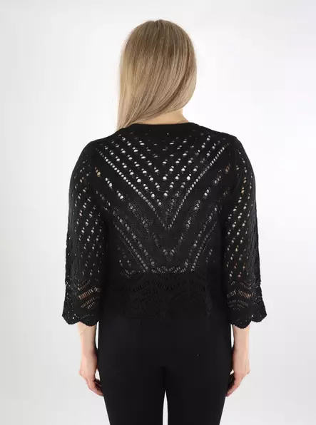 JDY kort cardigan dam Sun 3/4 Cropped black - Stickat för damer - 137797 - 2