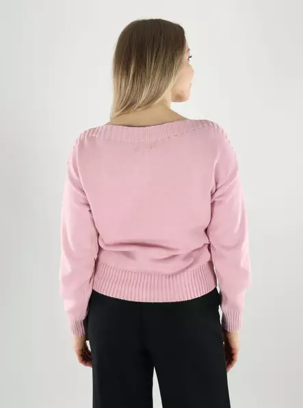 JDY dam bomullströja Båthals doftande lila - Stickat för damer - 140177 - 2