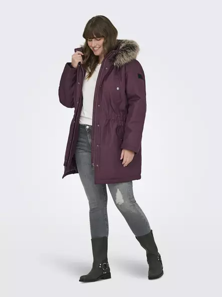 Only Carmakoma plus size jacka Parka Mauve wine - Vinterjackor för damer - 139607 - 2