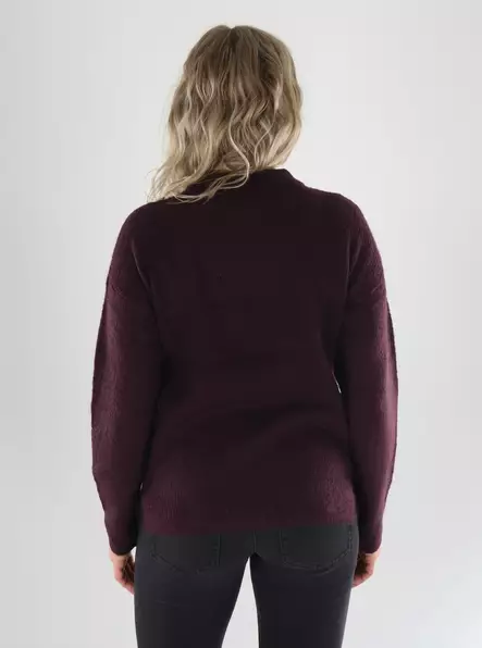 Only Knit ONLCAMILLA O-NECK L/S PULLOVER vinprovning/melange - Stickat för damer - 141567 - 2
