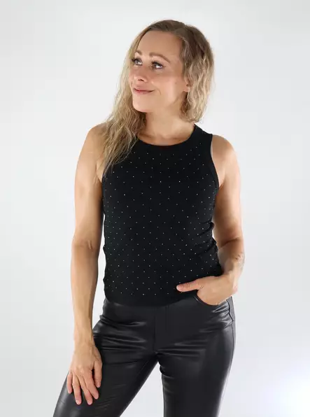 Only damtopp ONLARNHEM Strass svart - Toppar för damer - 138947 - 1