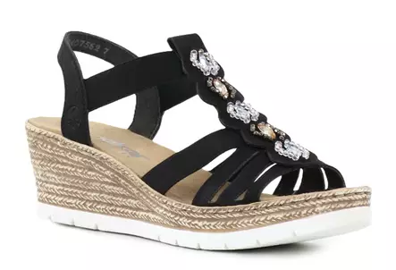 Rieker damkilklacksandaler 619B2-00 svart - Rieker sandals - 140367 - 1