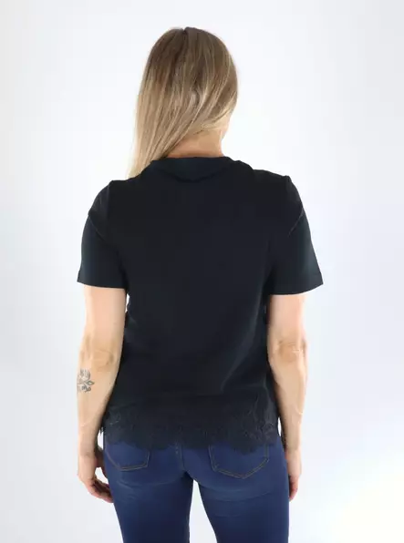 Vero Moda T-shirt LACE S/S svart/spets dtm - T-shirts för damer - 141517 - 2
