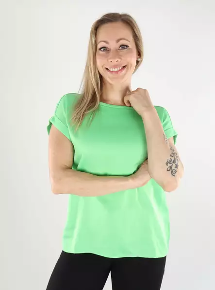 Vila dam t-shirt Satin summer green - T-shirts för damer - 138477 - 1