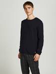 Jack&Jones Tröja Hill Crewneck svart - Stickat för herrar - 134077 - 1