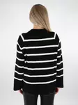 Vero Moda randig tröja för dam O-ringad svart/v.björk - Stickat för damer - 137217 - 3