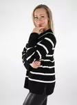 Vero Moda randig tröja för dam O-ringad svart/v.björk - Stickat för damer - 137217 - 2