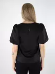 Vila dam t-shirt med puffärmar Satin Puff svart - Festliga toppar för damer - 137707 - 2