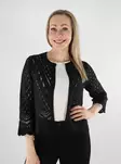 JDY kort cardigan dam Sun 3/4 Cropped black - Stickat för damer - 137797 - 1