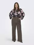 Only Carmakoma plus size skjorta svart/blommig - Långärmade tröjor för  damer - 140057 - 4