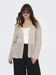 Only Carmakoma plus size spetskofta fjädergrå - Stickat för damer - 138037 - 2