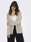 Only Carmakoma plus size spetskofta fjädergrå - Stickat för damer - 138037 - 3