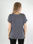 Only Randig T-shirt för kvinnor Moster V-Neck night sky/cloud dancer - Toppar för damer - 138337 - 2