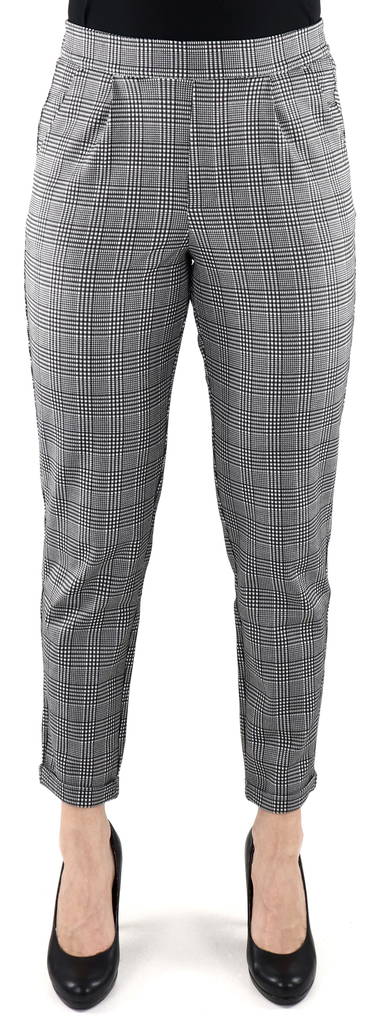 JDY rutiga dam byxor Delicious ankle vit/svart chec - Byxor för damer - 129777 - 1