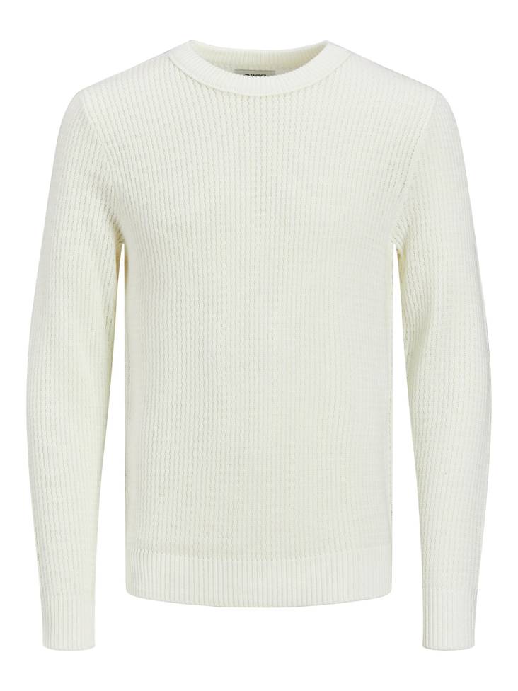 Jack & Jones stickad herr tröja Groove naturvit - Stickat för herrar - 129927 - 1