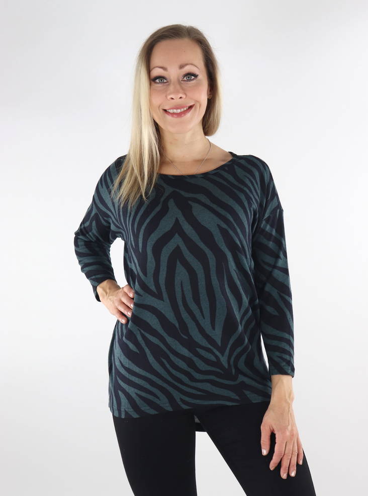 Only Elcos 4/5 Tröja svart grön - Stickat för damer - 134537 - 1