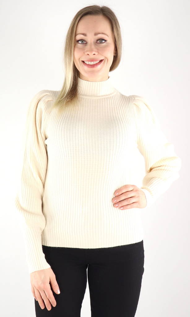 Only Tröja Katia highneck whitecap grå - Stickat för damer - 132367 - 1
