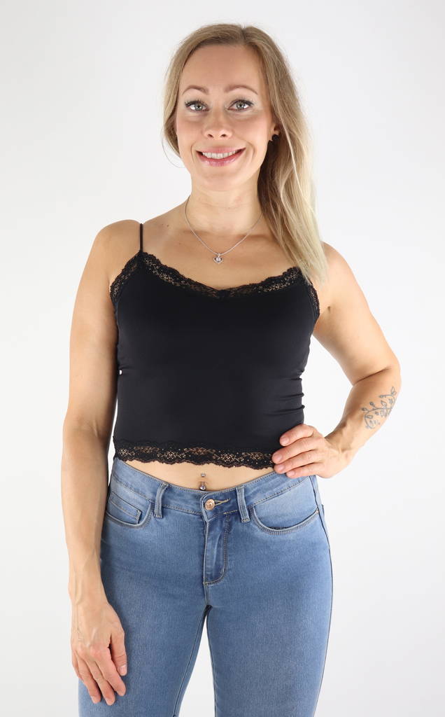 Only Topp Vicky spets cropped, svart - Toppar för damer - 131427 - 1