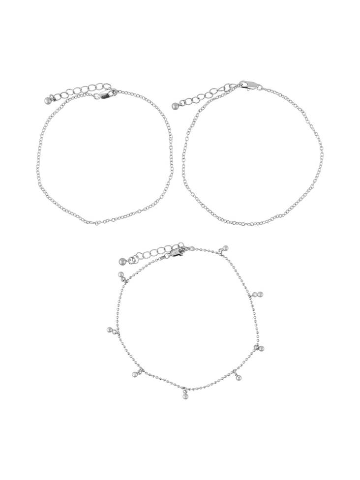 Pieces ankelsmycke Skull 3-pack - Armband - 131257 - 1