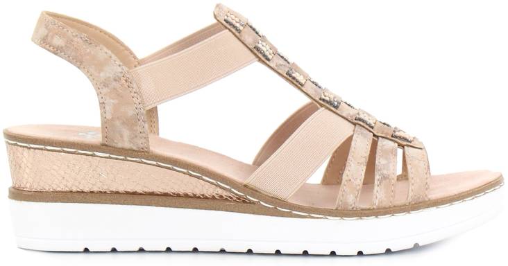 Rieker Sandaler med kilklack V3822-31 rosa - Rieker sandals - 125977 - 1