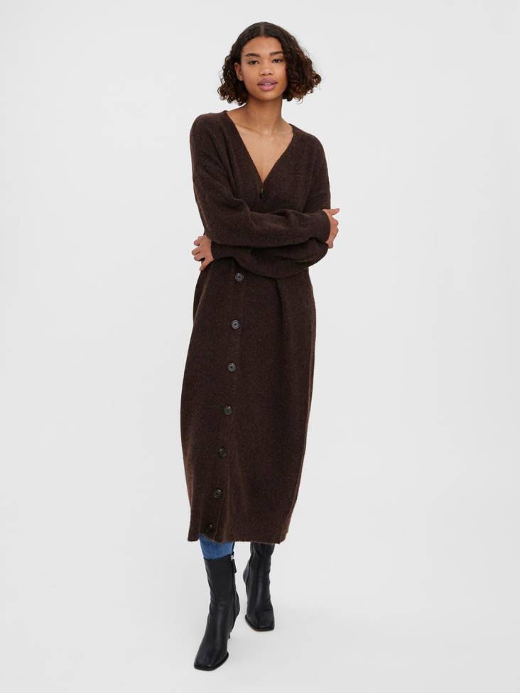 Vero Moda Cardigan Lash långt kaffe - Stickat för damer - 132587 - 1