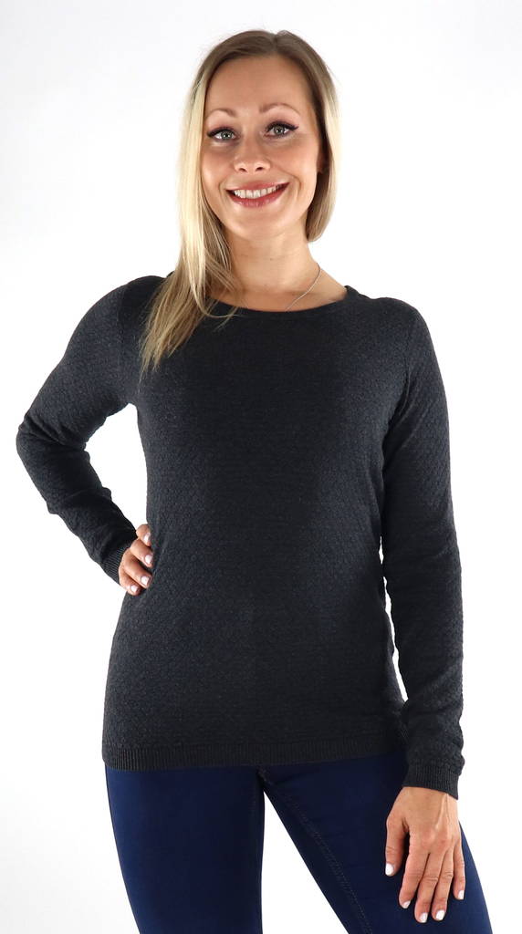 Vero Moda Tröja vårdstruktur t.grå - Stickat för damer - 134017 - 1