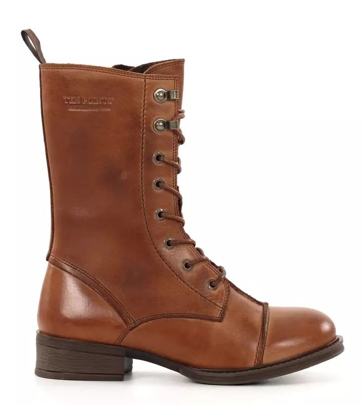 Ten Points dam ankelboots i äkta läder 60409 Pandora Cognac - Stövletter och kängor för damer - 137297 - 1