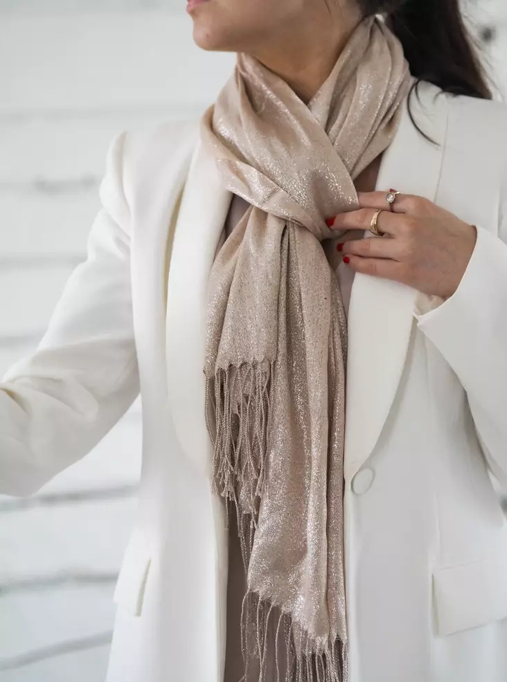 Veniz glittrande partyscarf 62722 champagne - Halsdukar för damer - 138317 - 1