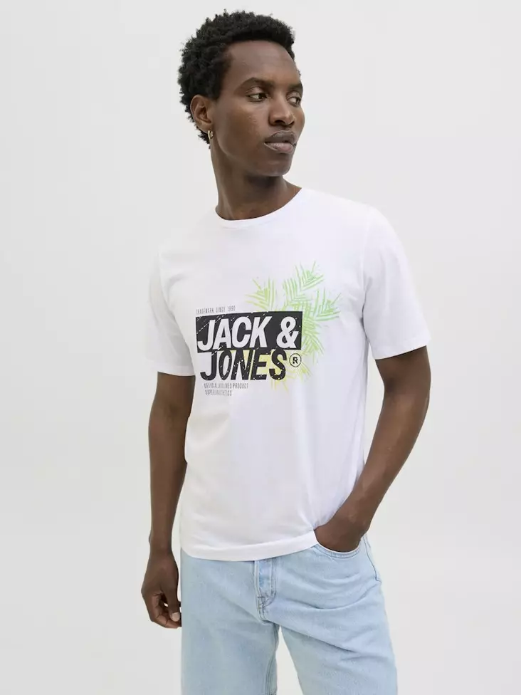 Jack&Jones herr t-shirt med tryck Axon Tee - T-shirts för herrar - 138747 - 1