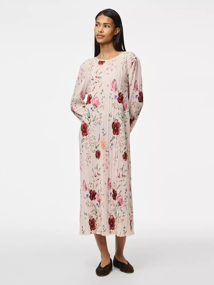 Pieces blommig klänning Midi rosa tyll/blommor - Klänningar och tunikor - 138847 - 1
