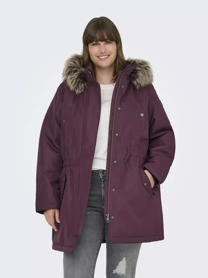 Only Carmakoma plus size jacka Parka Mauve wine - Vinterjackor för damer - 139607 - 1