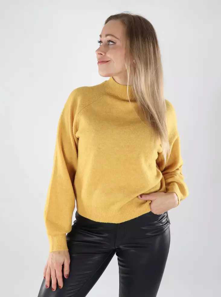 Vero Moda damtröja VMLEAF Pullover golden spice - Stickat för damer - 141737 - 1