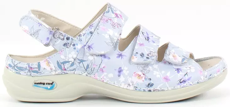 Maskintvättbara Sandaler läder lila blomma - Arbetsskor för damer - 125177 - 1
