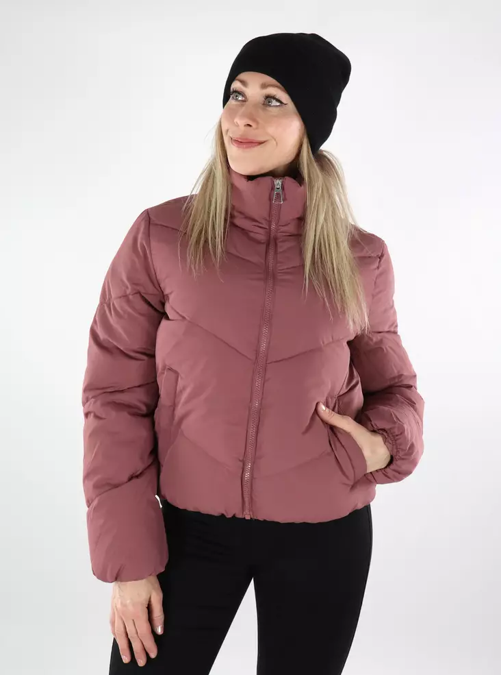 Only, lätt vadderad jacka för damer Puffer rosa brun - Lättviktsjackor för damer - 137257 - 1